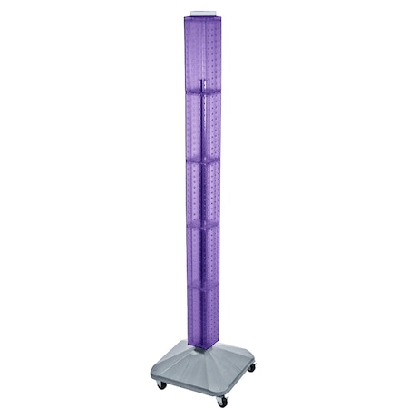 Azar Displays Four-Sided Pegboard Floor Revolving Display Panel Size: 4"W x 60"H 700226-PUR